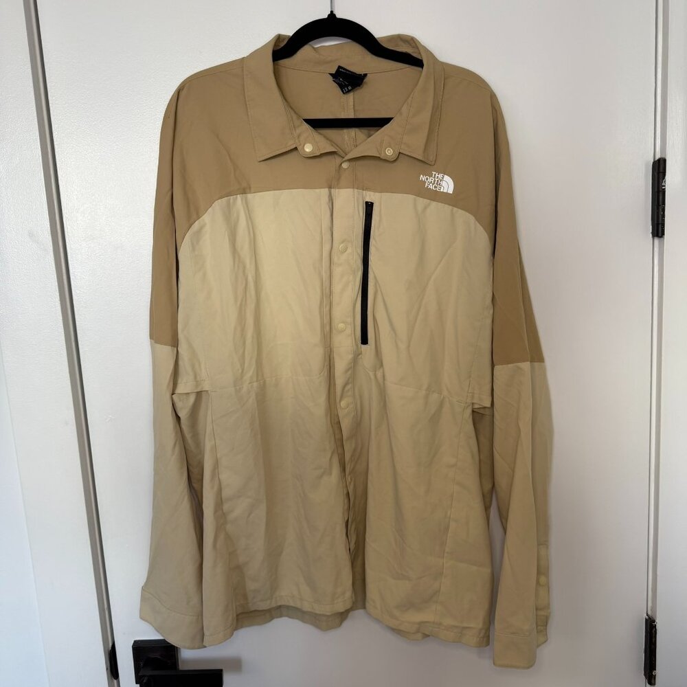 The North Face FIrst Trail UPF 40+ Long Sleeve Shirt Gravel/Khaki Stone